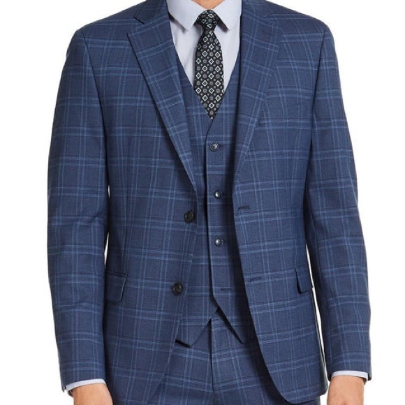 ALFANI - PLAID SLIM-FIT SPORTCOAT - NAVY BLUE - NWT - Picture 3 of 3